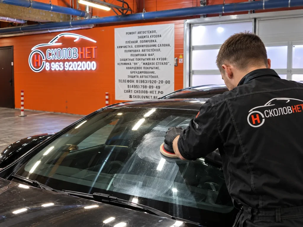 Полировка царапин на лобовом стекле автомобиля